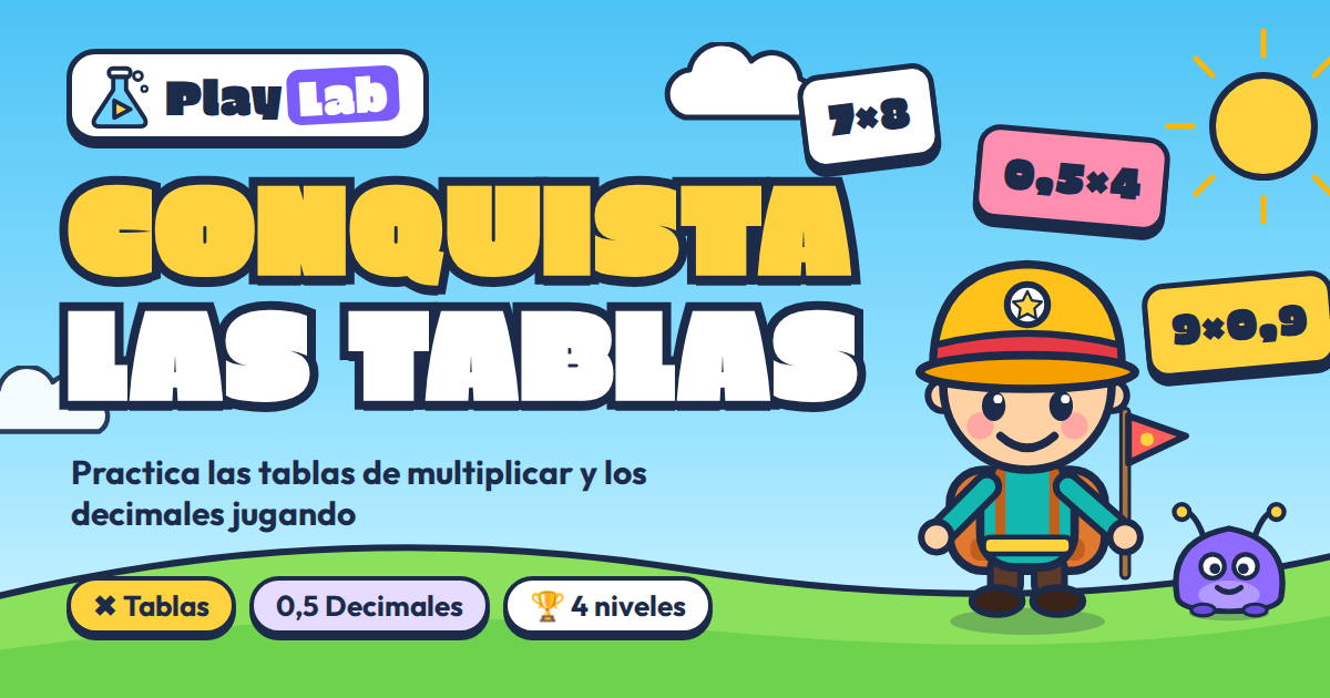 Portada del juego educativo Conquista las Tablas, de matemáticas, de 7 a 12 años