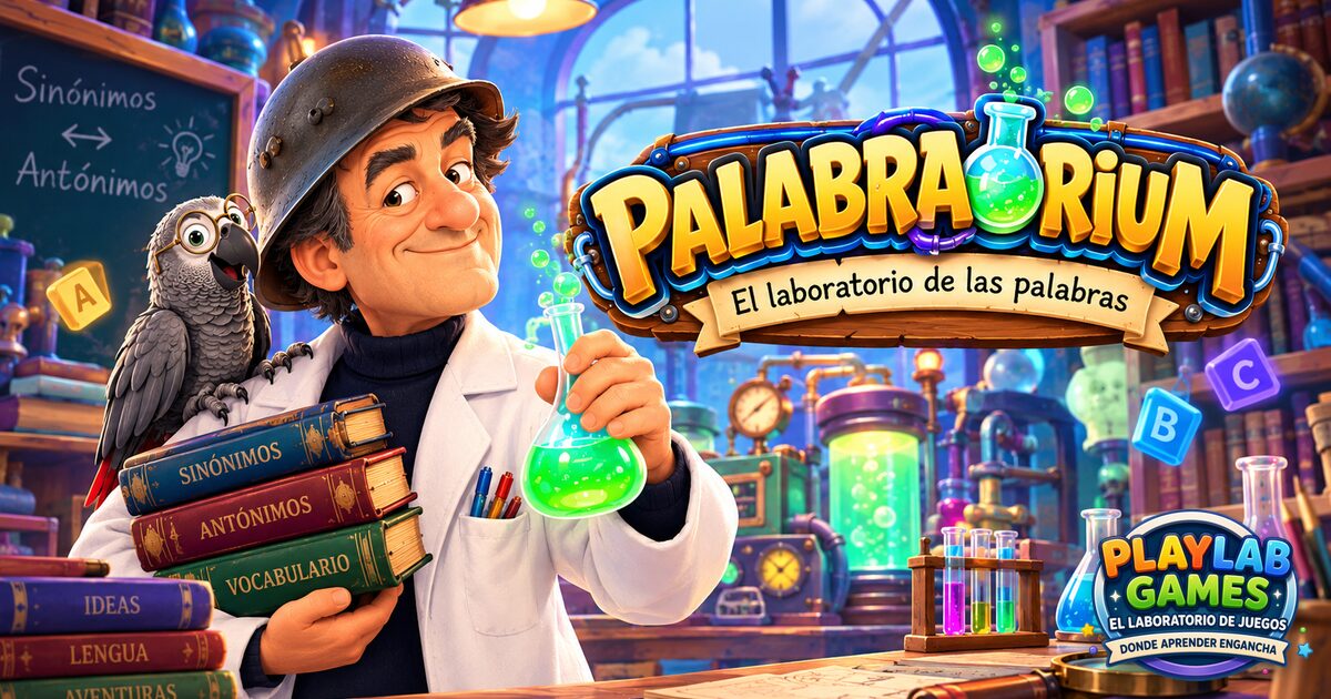 Portada del juego educativo Palabratorium, de idiomas y vocabulario, de 5 a 12 años
